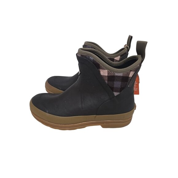 Muck Boots Women's Originals Waterproof Rubber Ankle Boot OAW9PLD Plaid Brown 6M - Picture 4 of 10